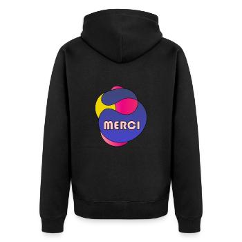 MERCI. MAÎTRESSE. MAÎTRE. MERCI MAÎTRESSE - Veste à capuche bio Premium Unisexe - noir - Dos - Nico (187cm)