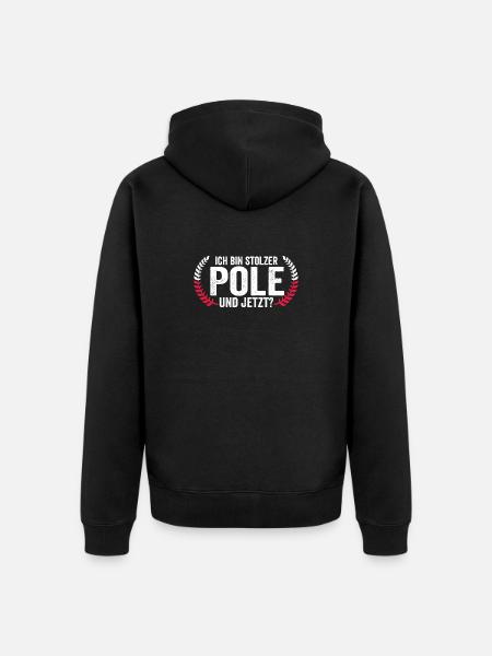 Pole Polnisch Polen - Unisex Premium Bio Zip Hoodie - Schwarz