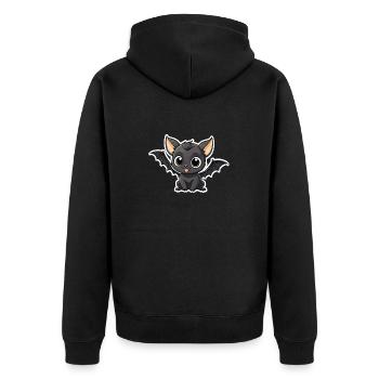 Illustration mignonne de chauve-souris - Veste à capuche bio Premium Unisexe - noir - Dos - Nico (187cm)