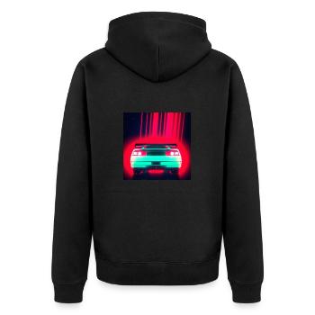 Car from behind with red light - Unisex Premium Organic Zip Hoodie - black - Back - Nico (187cm)