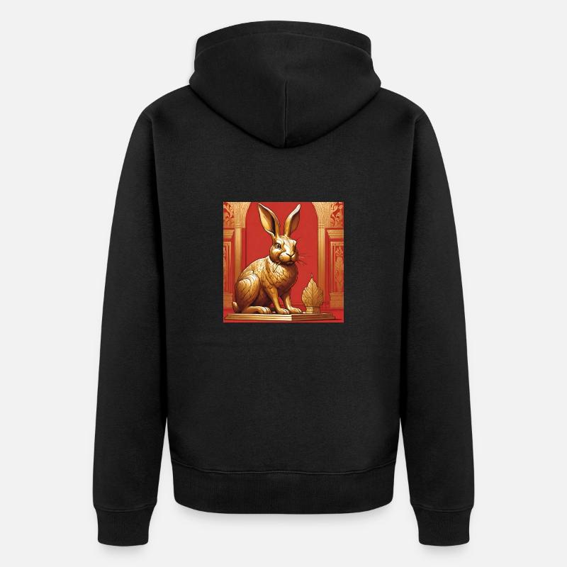 Lapin d’or - Veste à capuche bio Premium Unisexe - noir