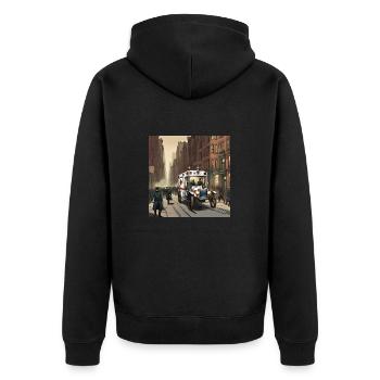 Ambulance drives through the streets of New York - Unisex Premium Organic Zip Hoodie - black - Back - Nico (187cm)