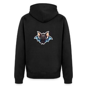Illustration mignonne de chauve-souris - Veste à capuche bio Premium Unisexe - noir - Dos - Nico (187cm)