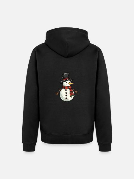 Snowman Winter Snow - Unisex Premium Organic Zip Hoodie - black