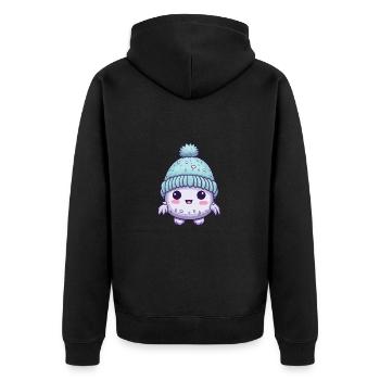 Erkältung Winter Virus Comic - Unisex Premium Bio Zip Hoodie - Schwarz - Hinten - Nico (187cm)