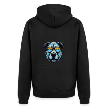 Kangal Hund Kopf Porträt Cool - Unisex Premium Bio Zip Hoodie - Schwarz - Hinten - Nico (187cm)