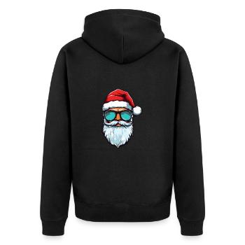 Santa Claus Cool Christmas - Unisex Premium Organic Zip Hoodie - black - Back - Nico (187cm)