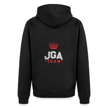 Jga Junggesellenabschied Team - Unisex Premium Bio Zip Hoodie - Schwarz - Hinten - Nico (187cm)