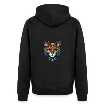 Portrait de chat - Veste à capuche bio Premium Unisexe - noir - Dos - Nico (187cm)