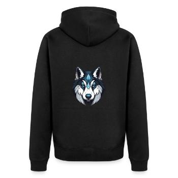 Portrait de chien husky - Veste à capuche bio Premium Unisexe - noir - Dos - Nico (187cm)
