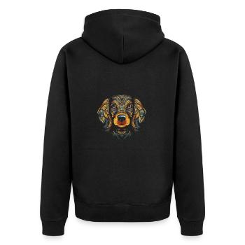 Teckel Chien Portrait Teckel - Veste à capuche bio Premium Unisexe - noir - Dos - Nico (187cm)