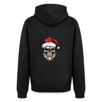 Santa Claus Skull - Unisex Premium Organic Zip Hoodie - black - Back - Nico (187cm)