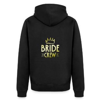 Bride Crew - Unisex Premium Organic Zip Hoodie - black - Back - Nico (187cm)