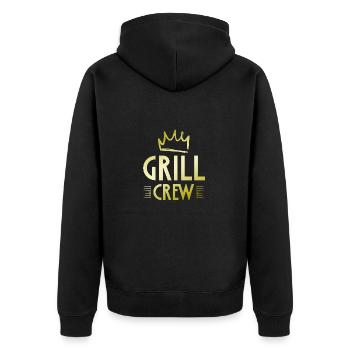 Grill Crew - Unisex Premium Bio Zip Hoodie - Schwarz - Hinten - Nico (187cm)