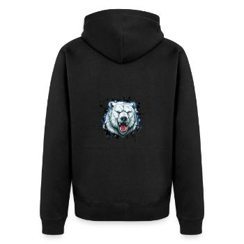 Polar Bear Head Icon Animal Polar Bear - Unisex Premium Organic Zip Hoodie - black - Back - Nico (187cm)