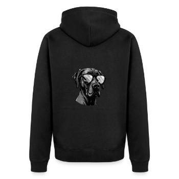 Great Dane Dog Head Portrait Cool - Unisex Premium Organic Zip Hoodie - black - Back - Nico (187cm)