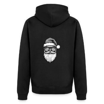 Santa Claus Cool Christmas - Unisex Premium Organic Zip Hoodie - black - Back - Nico (187cm)