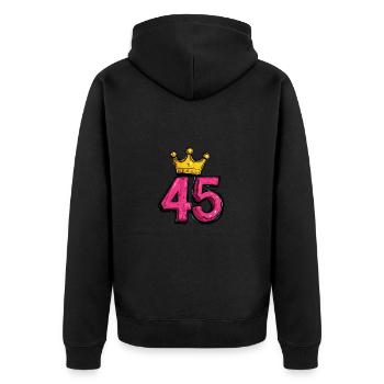 45 Numéro Jersey Couronne - Veste à capuche bio Premium Unisexe - noir - Dos - Nico (187cm)