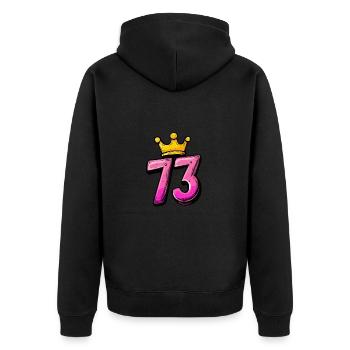 73 Numéro Jersey Couronne - Veste à capuche bio Premium Unisexe - noir - Dos - Nico (187cm)
