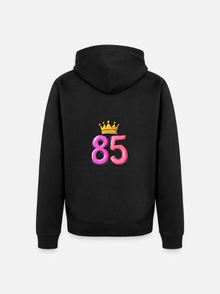 85 Number Jersey Crown - Unisex Premium Organic Zip Hoodie - black