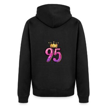 95 Numéro Jersey Couronne - Veste à capuche bio Premium Unisexe - noir - Dos - Nico (187cm)