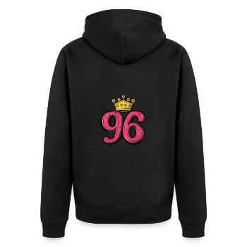 96 Numéro Jersey Couronne - Veste à capuche bio Premium Unisexe - noir - Dos - Nico (187cm)