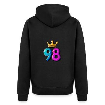 98 Numéro Jersey Couronne - Veste à capuche bio Premium Unisexe - noir - Dos - Nico (187cm)