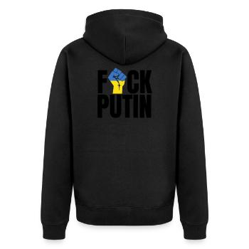 Ukraine - Veste à capuche bio Premium Unisexe - noir - Dos - Nico (187cm)