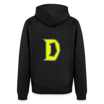 D - Just a letter! - by YoshiArt - Unisex Premium Organic Zip Hoodie - black - Back - Nico (187cm)