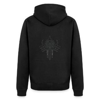 Découvrez des illustrations exclusives d’Anunnaki - Veste à capuche bio Premium Unisexe - noir - Dos - Nico (187cm)