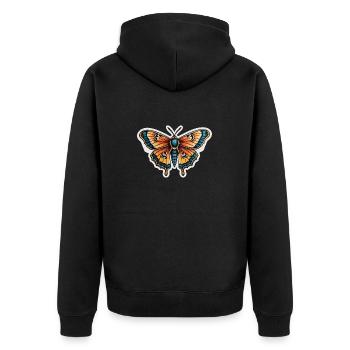 Papillon de nuit Néo Traditionnel - Veste à capuche bio Premium Unisexe - noir - Dos - Nico (187cm)