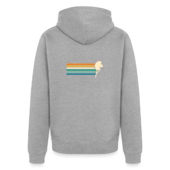 Steckenpferd Hobby Horsing - Unisex Premium Bio Zip Hoodie - Grau meliert - Hinten - Nico (187cm)