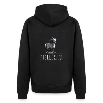 MOUNTAIN GOAT OUTDOOR MOTIF - ENAMEL MUGS AND SWEATERS - Unisex Premium Organic Zip Hoodie - black - Back - Nico (187cm)