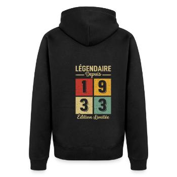 Légendaire Depuis 1933 - Veste à capuche bio Premium Unisexe - noir - Dos - Nico (187cm)