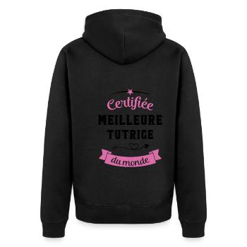 Certifiée meilleure tutrice du monde - Veste à capuche bio Premium Unisexe - noir - Dos - Nico (187cm)