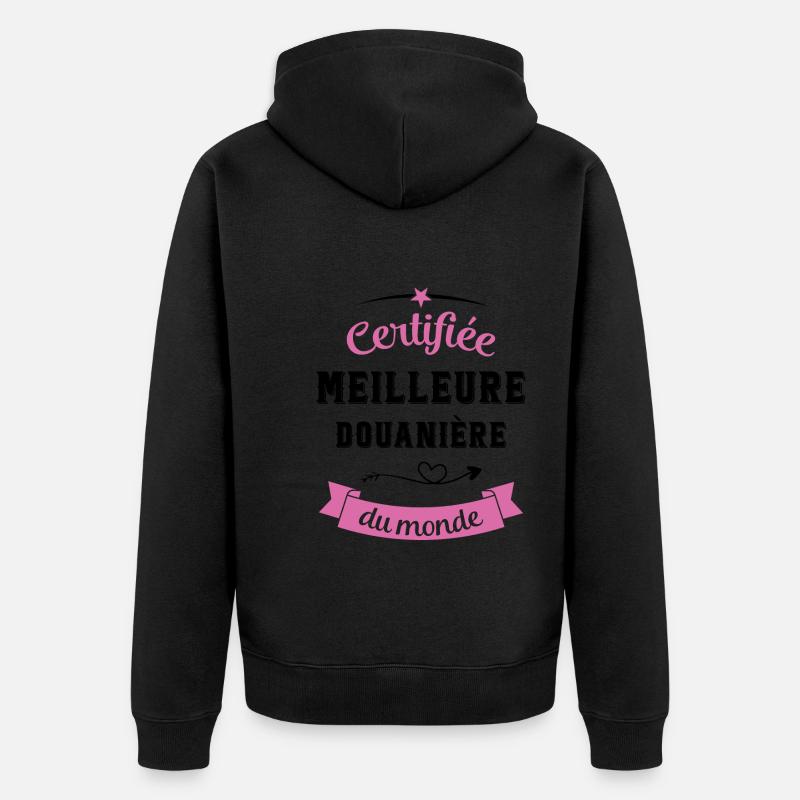 Certifiée douanière du monde - Veste à capuche bio Premium Unisexe - noir