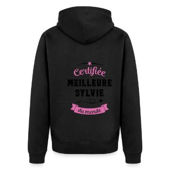 Meilleure Sylvie du Monde - Veste à capuche bio Premium Unisexe - noir - Dos - Nico (187cm)