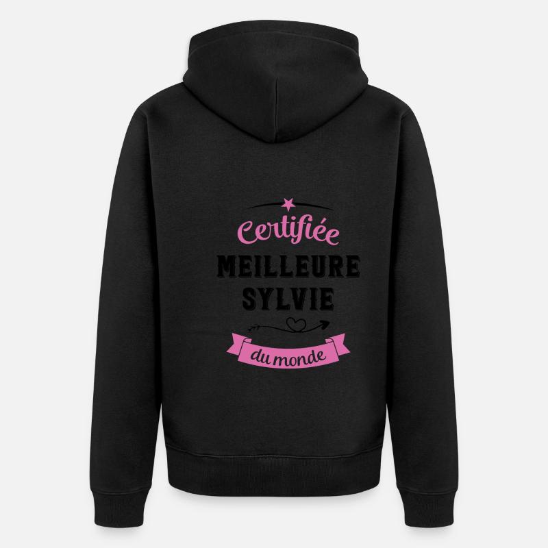 Meilleure Sylvie du Monde - Veste à capuche bio Premium Unisexe - noir
