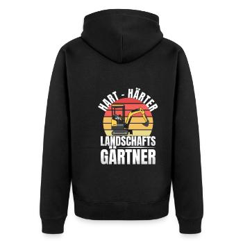 Hart Härter Landshaftsgärtner Gartenbau - Unisex Premium Bio Zip Hoodie - Schwarz - Hinten - Nico (187cm)