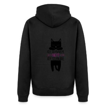 Ich Schnarche Nicht Ich Schnurre - Unisex Premium Bio Zip Hoodie - Schwarz - Hinten - Nico (187cm)