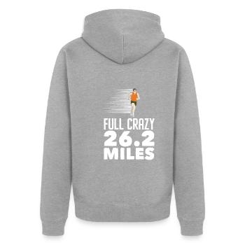 26.2 Meilen Marathon - Marathonläufer - Unisex Premium Bio Zip Hoodie - Grau meliert - Hinten - Nico (187cm)