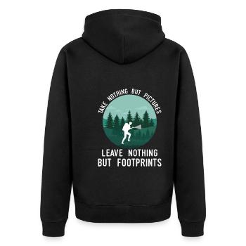 Urbexer Lost Place Urban Exploring Urbexing - Unisex Premium Bio Zip Hoodie - Schwarz - Hinten - Nico (187cm)
