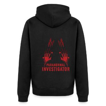 Geisterjäger und paranormaler Ermittler - Unisex Premium Bio Zip Hoodie - Schwarz - Hinten - Nico (187cm)