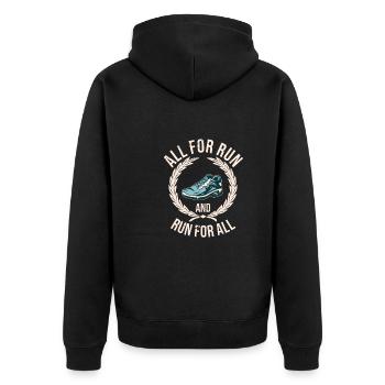 Love Running Zitat - Laufen Läufer - Unisex Premium Bio Zip Hoodie - Schwarz - Hinten - Nico (187cm)