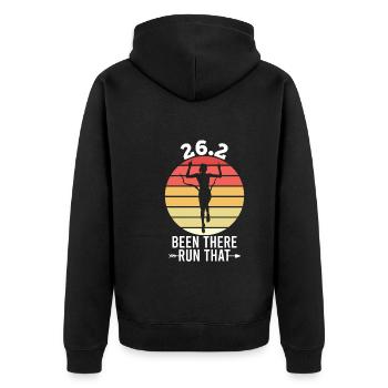 26.2 Been There Run That Marathon - Unisex Premium Bio Zip Hoodie - Schwarz - Hinten - Nico (187cm)
