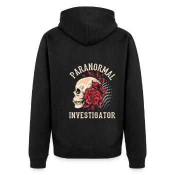 Geisterjäger und paranormaler Ermittler - Unisex Premium Bio Zip Hoodie - Schwarz - Hinten - Nico (187cm)