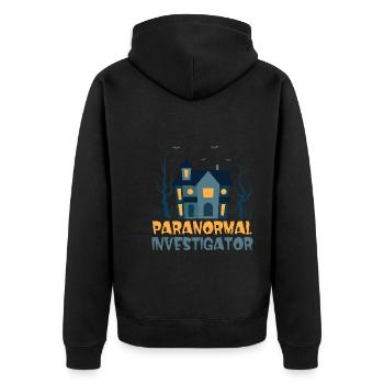 Geisterjäger und paranormaler Ermittler - Unisex Premium Bio Zip Hoodie - Schwarz - Hinten - Nico (187cm)