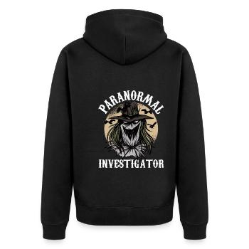 Geisterjäger und paranormaler Ermittler - Unisex Premium Bio Zip Hoodie - Schwarz - Hinten - Nico (187cm)
