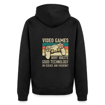 alte Videospiele Zitat - Vidoe Games Spruch - Unisex Premium Bio Zip Hoodie - Schwarz - Hinten - Nico (187cm)