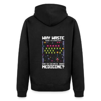 Lustig Videospiele Spruch Gaming Zocken - Unisex Premium Bio Zip Hoodie - Schwarz - Hinten - Nico (187cm)